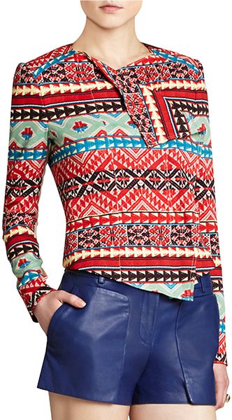 BCBGMAXAZRIA Printed Draped Jacket - Lyst