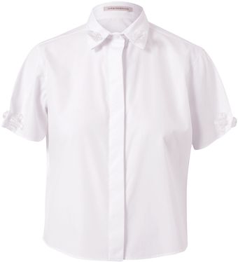 Christopher Kane Cropped Cottonblend Shirt - Lyst