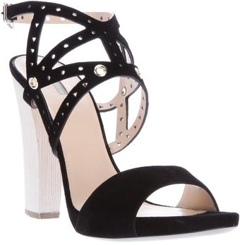 Giorgio Armani Strappy Chunky Heel Sandal - Lyst
