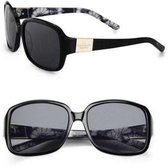 Kate Spade Lulu Rectangular Plastic Sunglasses - Lyst