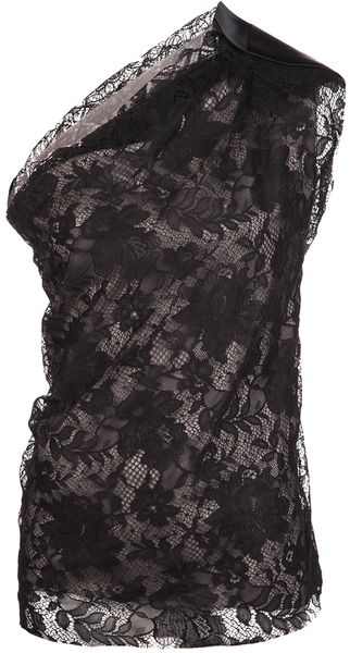 Lanvin Lace One Shoulder Top - Lyst