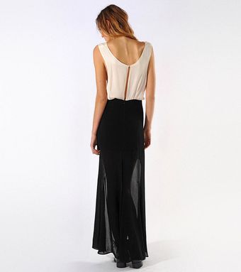Maje Canard Combo Highlow Dress - Lyst