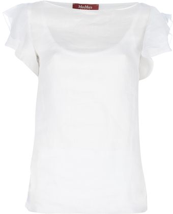 Max Mara Studio Ruffle Sleeve Blouse - Lyst
