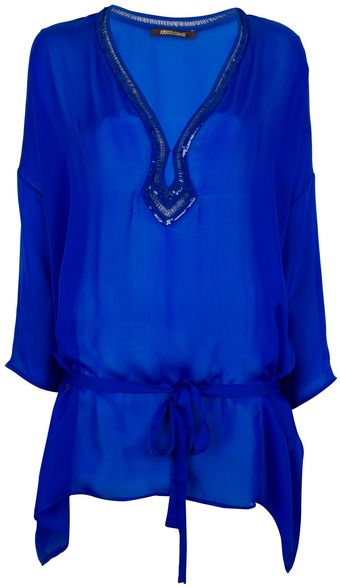 Roberto Cavalli Sequin Detail Blouse - Lyst