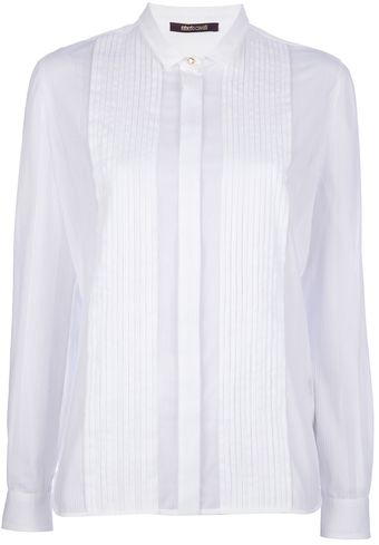 Roberto Cavalli Pleated Panel Shirt - Lyst