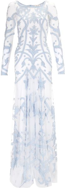 Temperley London Powder Blue Francine Tattoo Dress - Lyst