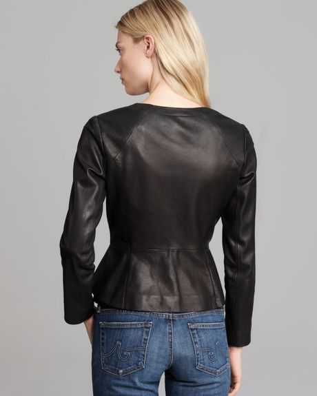 Theory Leather Biker Jacket in Black for Men | Lyst