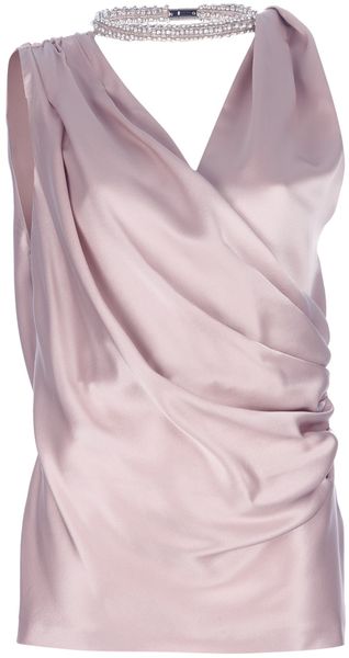 Viktor & Rolf Embellished Draped Blouse - Lyst