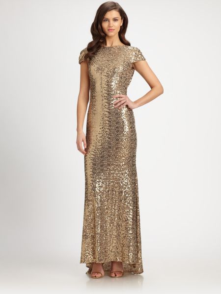 badgley mischka gold dara gown