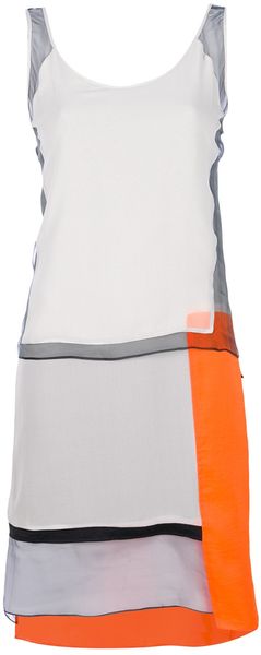 Helmut Lang Colour Block Shift Dress - Lyst