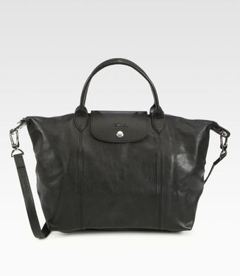Longchamp Le Plaige Cuir Medium Top Handle Bag - Lyst