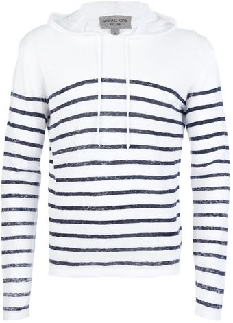 Michael Kors Striped Hoodie - Lyst