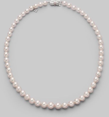 pearl 9mm mikimoto cultured 18k 7mm gold