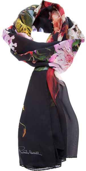 Roberto Cavalli Floral Scarf - Lyst