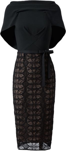 Roland Mouret Lace and Cottonblend Dress - Lyst
