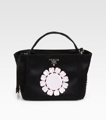 Prada Raso Flower Satin Basket Bag - Lyst
