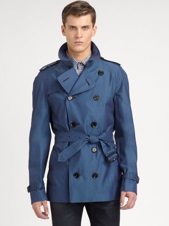 Burberry Doublebreasted Cotton Trenchcoat - Lyst