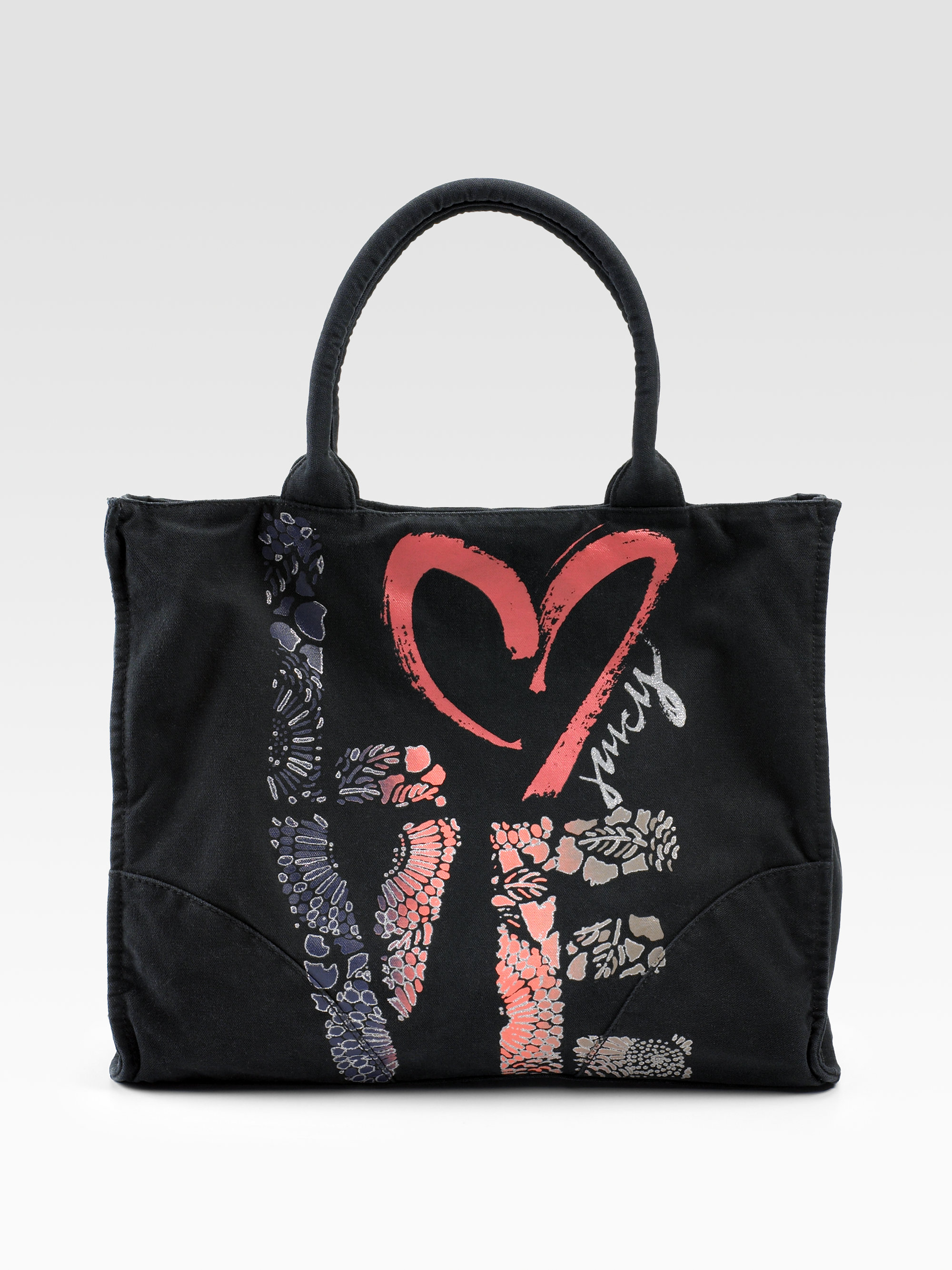 Juicy Couture Love Canvas Tote In Black Lyst