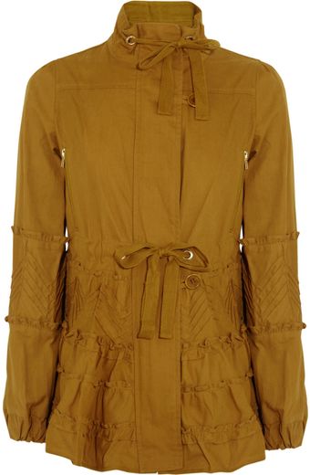 RED Valentino Pintucked Cotton-Drill Jacket - Lyst