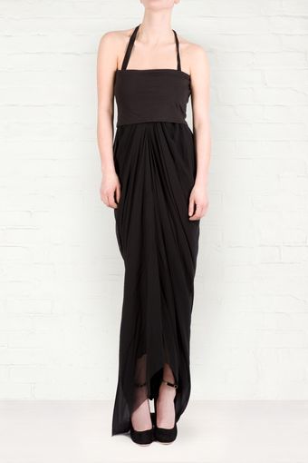 Rick Owens Silk Crepe Halter Dress - Lyst