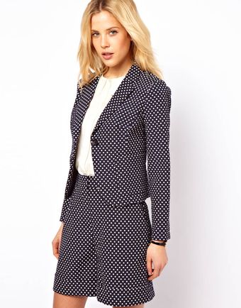ASOS Collection Asos Blazer in Polka Dot Jacquard - Lyst