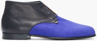 Carven Indigo Two Tone Leather Desert Boots - Lyst