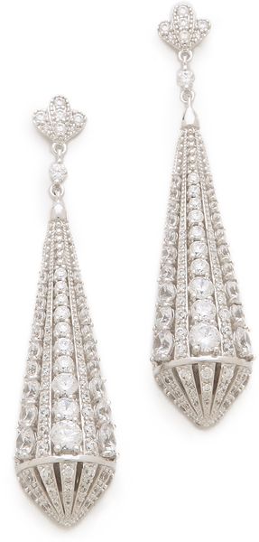 Kenneth Jay Lane Deco Teardrop Post Earrings - Lyst