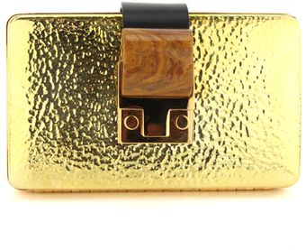 Lanvin Gold Metal Minaudiere - Lyst