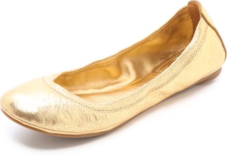 gold tory burch ballet flats