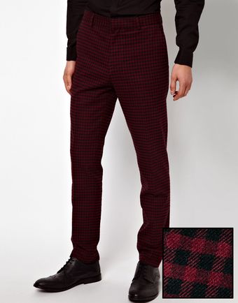 Asos Skinny Fit Suit Trousers in Gingham Check - Lyst