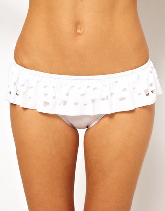 Asos Heart Lasercut Skirted Bikini Pant - Lyst