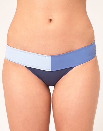 Charlie By Matthew Zink Bikini Bottom in Colour Block Blues - Lyst