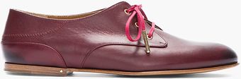 Chloé Burgundy Leather Flat Derbys - Lyst