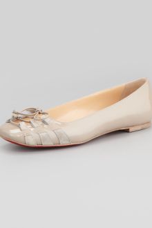 Christian Louboutin Mostola Patent Lacedtoe Flats - Lyst