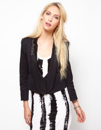 Edun Cropped Tuxedo Jacket - Lyst