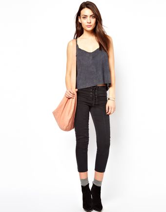 Ganni Trousers with Tie Detail in Rosy Twill - Lyst