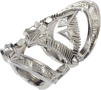 House Of Harlow Palladium Plated Armor Claw Ring - Lyst