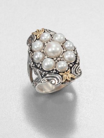Konstantino Cultured Pearl Sterling Silver and 18k Yellow Gold Ring - Lyst