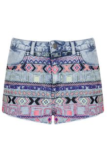 Moto Acid Aztec Hotpant - Lyst