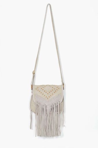 Nasty Gal Cheyenne Fringe Bag Bone - Lyst