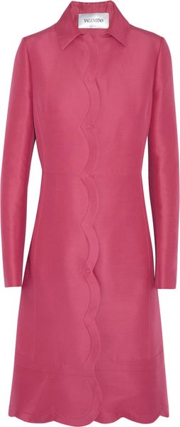 Valentino Scalloped Cotton and Silkblend Coat - Lyst