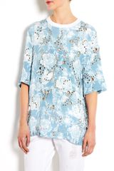 3.1 Phillip Lim Floral Relief Print Eyelet Embellished T-shirt
