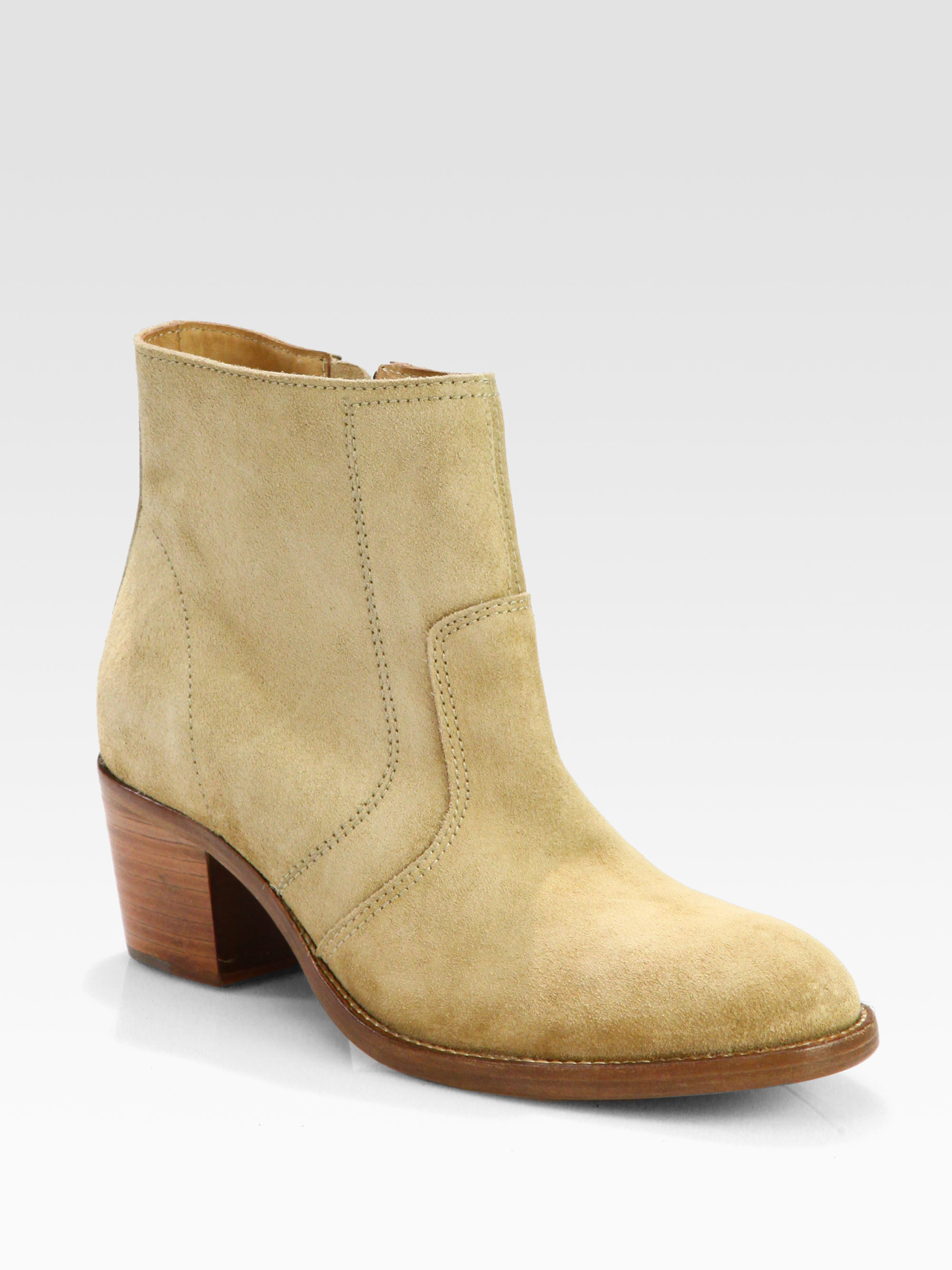 beige boots suede