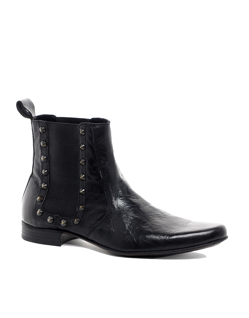 Asos Chelsea Boots with Studs in Black for Men | Lyst