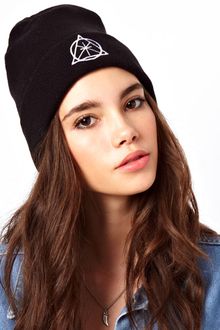 Asos Symbol Turn Up Beanie - Lyst