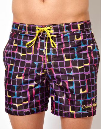Calvin Klein Cubed Swim Shorts - Lyst