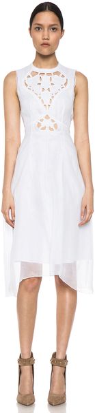Carven Organza Dress in White - Lyst