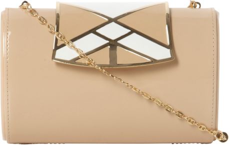 dune nude clutch bag