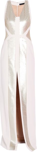 Elie Saab Metallic Panel Beading Gown - Lyst