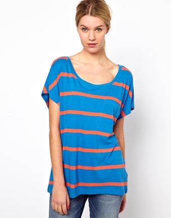 French Connection Stripe Cotton T-shirt - Lyst